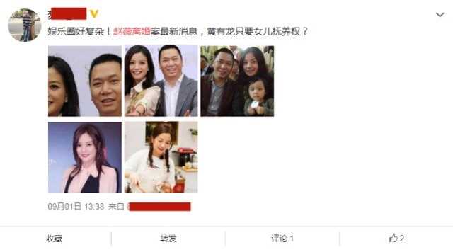 赵薇被曝和黄有龙离婚（赵薇离婚男方争女儿抚养权）