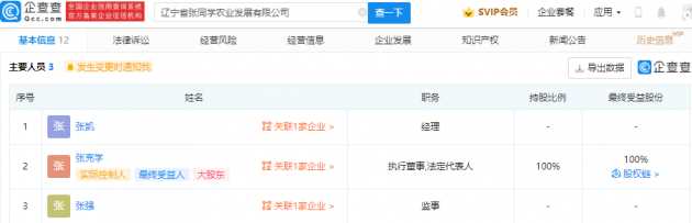疑似张同学成立农业发展公司 此前接受采访曾表示考虑帮村民卖家乡特