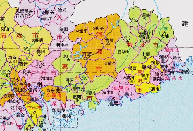 广东省的区划变动，21个地级市之一，惠州市为何5个区县？