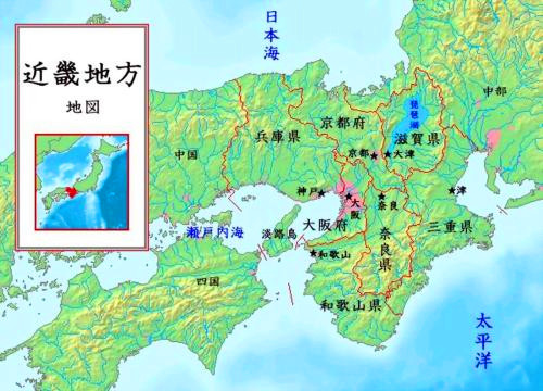 大阪市区域划分图（日本近什么地区）