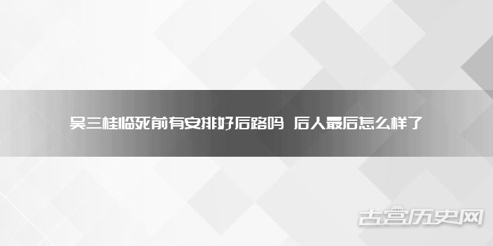 吴三桂临死前有安排好后路吗 后人最后怎么样了