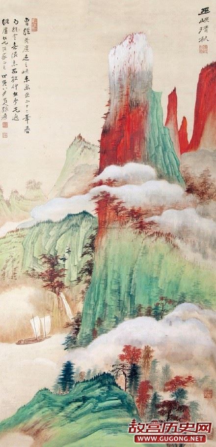 张大千山水画，张大千山水画作欣赏