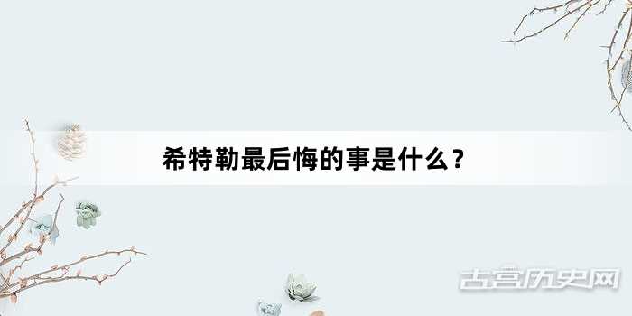 希特勒最后悔的事是什么？