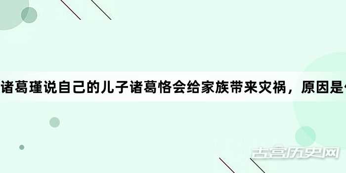 诸葛瑾说自己的儿子诸葛恪会给家族带来灾祸，原因是什么